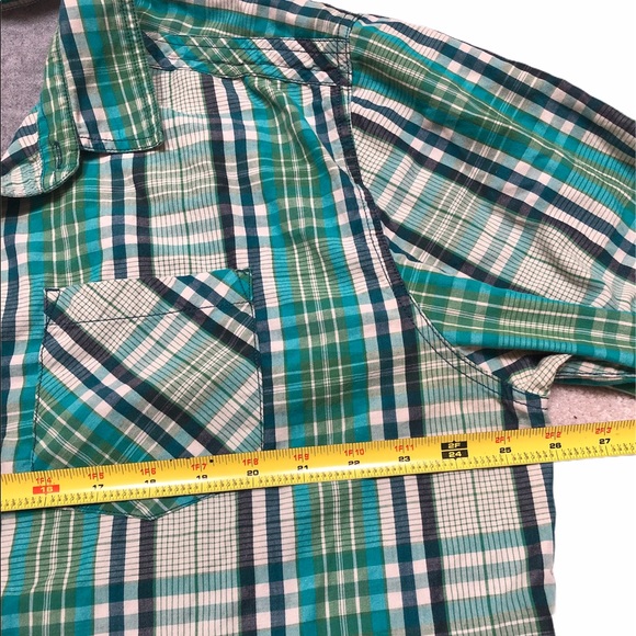 Prana Shirt XXL 2XL Green Plaid Long Sleeve button - Picture 4 of 8